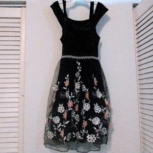 Speechless Girls Elegant Dress with Faux Pearls and Flowers Details